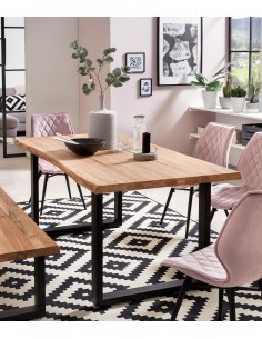 ldt-19001 - table mdf 180x90 pieds u noirs