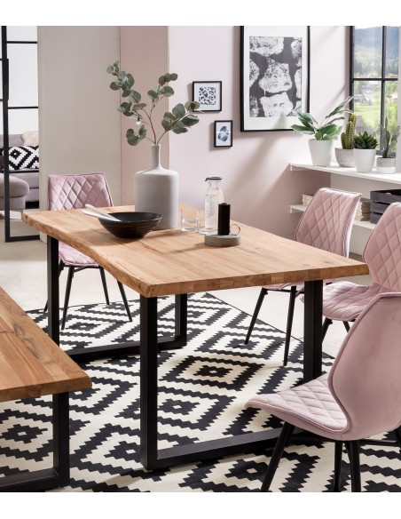 ldt-19001 - table mdf 180x90 pieds u noirs