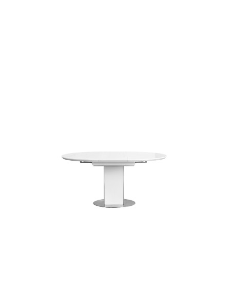 ldt-19019 - table ext ovale 120-160x90 blanc laque