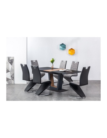 ldt-19031 - table ext mdf 160-200x90 noir bois