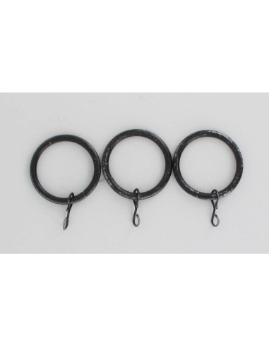 anneaux d20 x8 - noir/argent