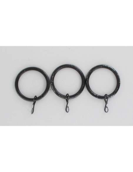 anneaux d20 x8 - noir/argent