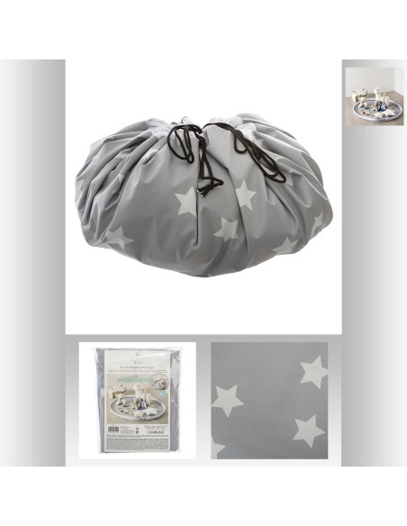 sac de rangement et tapis gris