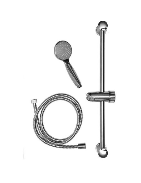 3404102 - kit barre/douchette abs 1 fonction et anticalcaire/flexible acier inox