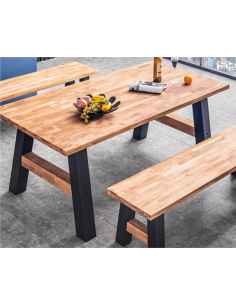 ldt-19023 - table de repas chene massif 180x90