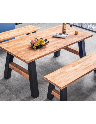 ldt-19023 - table de repas chene massif 180x90