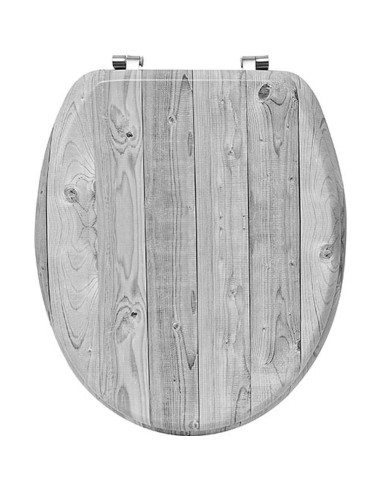 4109619-abattant wc mdf 18 pouces attaches acier inoxydable 3 faces imprimees -