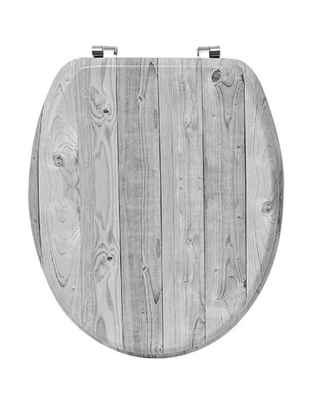 4109619-abattant wc mdf 18 pouces attaches acier inoxydable 3 faces imprimees -