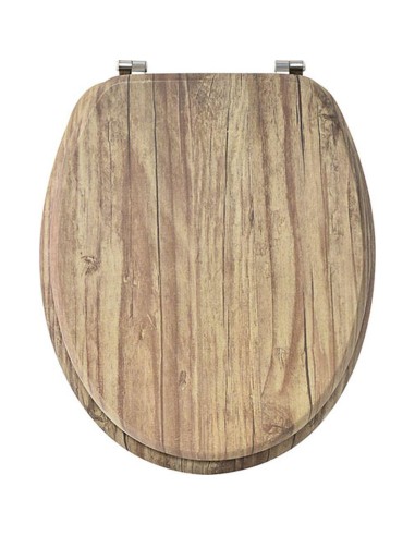 4109620-abattant wc mdf 18 pouces attaches acier inoxydable 3 faces imprimees -