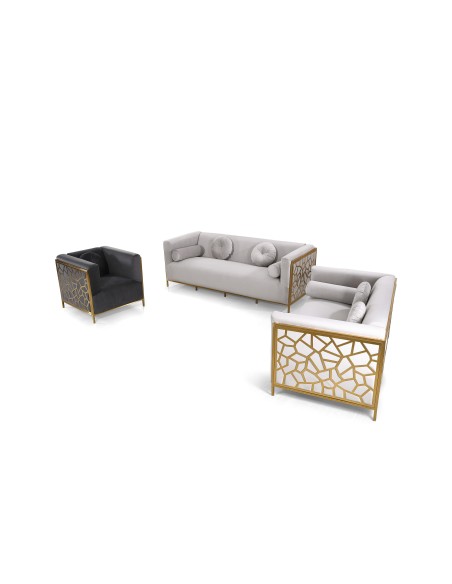 canape 3 places bleu enrique