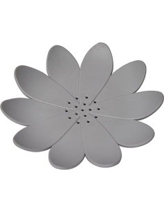 6455183 - porte savon tpr forme nenuphar - gris clair