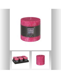 bougie rnd rustic fusch 10x10 D. 10 cm