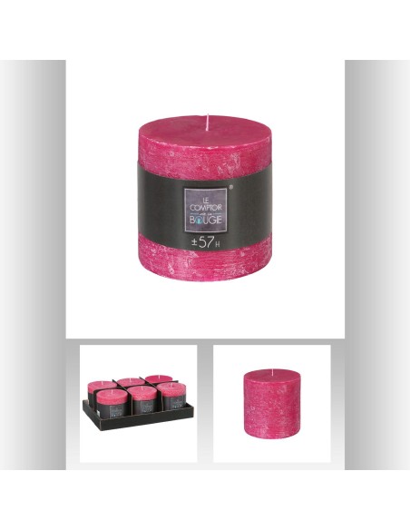 bougie rnd rustic fusch 10x10 D. 10 cm