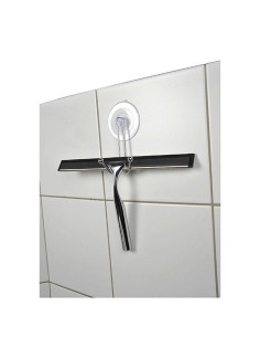 raclette avec manche acier inoxydable support ventouse - chrome