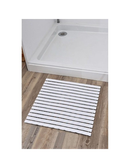 7218208 - caillebotis pp antiderapant 53,5x53,5 cm - blanc/gris