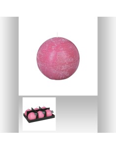 bougie boule rustic fusch d12 D. 12 cm