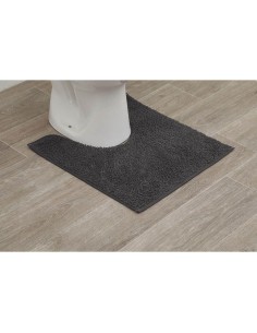 7601181-tapis contour wc polyester 45x50 cm - gris anthracite