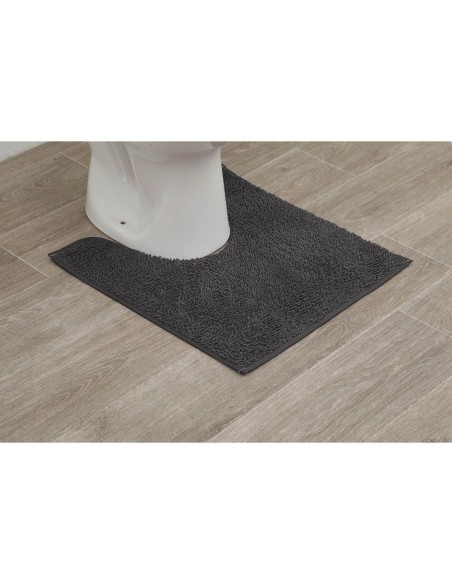 7601181-tapis contour wc polyester 45x50 cm - gris anthracite