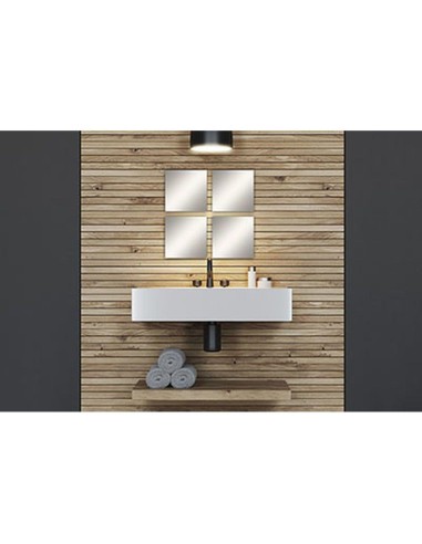 853799 - set de 4 miroirs carres 20x20 cm 2 mm - uni
