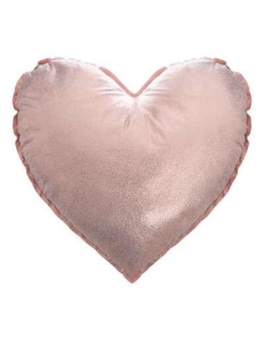 158649 - coussin forme coeur dore rose