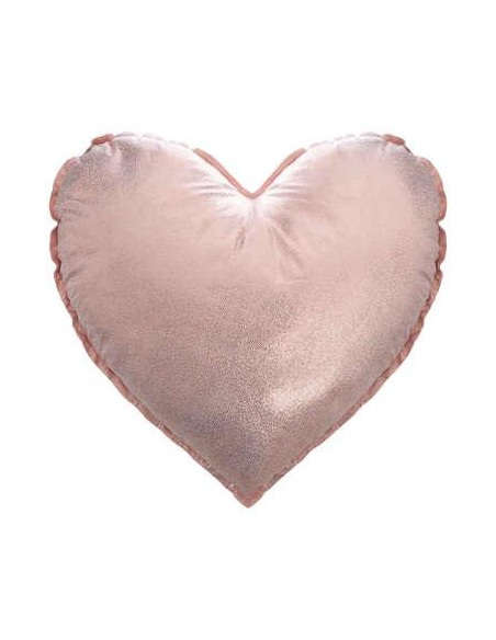 158649 - coussin forme coeur dore rose