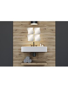 853999 - set de 4 miroirs vagues 19,7x18 cm 2 mm - uni