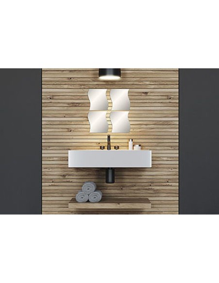 853999 - set de 4 miroirs vagues 19,7x18 cm 2 mm - uni