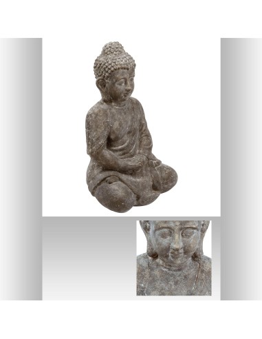 bouddha assis ciment h46