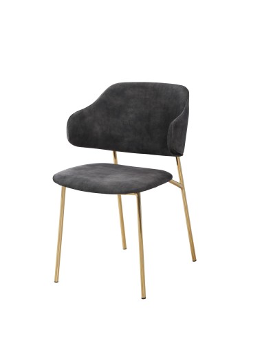 ldc-21082 - chaise bobby - gris vert/uf912-05 & pds dorees