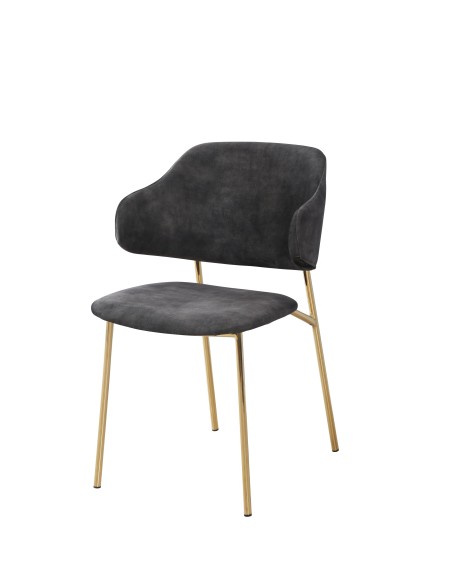 ldc-21082 - chaise bobby - gris vert/uf912-05 & pds dorees