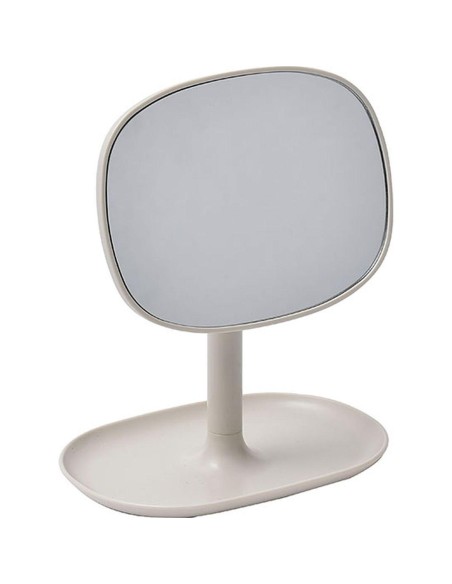 8547104-miroir forme retroviseur plastique 1 face reglable - creme