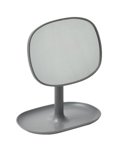 8547181-miroir forme retroviseur plastique 1 face reglable - gris fonce