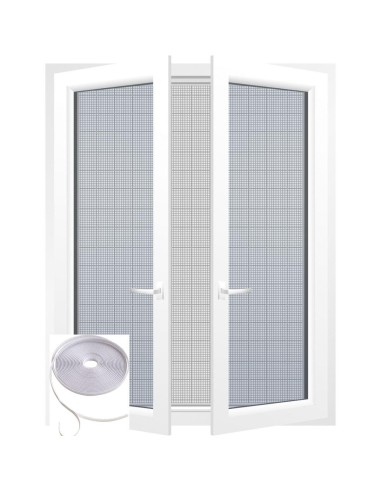 850201 - kit moustiquaire 130x150cm et bande de fixation 5.6m x 0.7cm - blanc