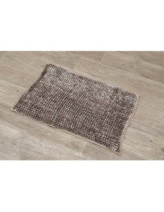 tapis microfibre satine chenille 50x80 cm - taupe