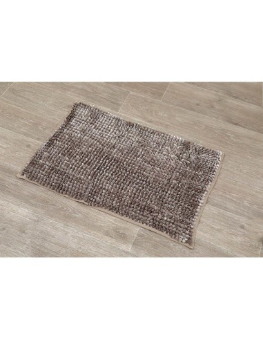 tapis microfibre satine chenille 50x80 cm - taupe