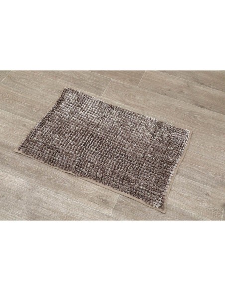 tapis microfibre satine chenille 50x80 cm - taupe