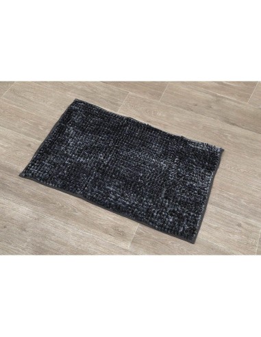 tapis microfibre satine chenille 50x80 cm - gris fonce