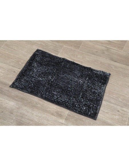 tapis microfibre satine chenille 50x80 cm - gris fonce