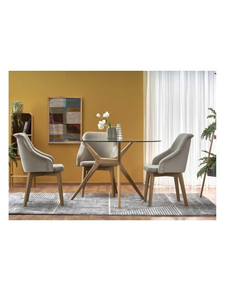 ldt-21005 table ronde en verre ashmore 120x76cm