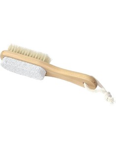 75537104 - brosse bois pour soins des pieds 1 face pierre ponce 1 face brosse -