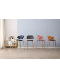 tabouret de bar  bobby - orange/uf912-02 & pds dorees