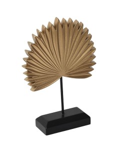 statuette arbre du voyageur en bois et metal - noir/or