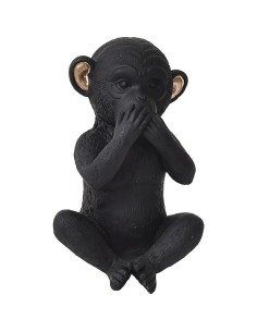 6002634 - singe de la sagesse en resine version parole - noir/or