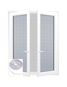 850001 - kit moustiquaire 150x250cm et bande de fixation 8m x 0.7cm- blanc