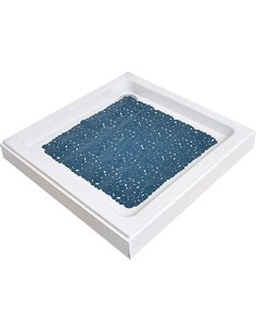 7216119 - fond de douche pvc 50x50 cm bulles - bleu canard