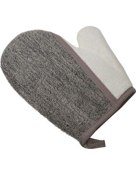 75501233 - gant de massage exfoliant corps ramie/bambou - creme/taupe