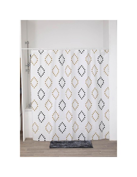 1103639 - rideau de douche peva 180x180 cm/12 anneaux blanc - lima