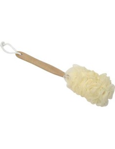 75517104 - fleur de bain pe avec manche bois - naturel