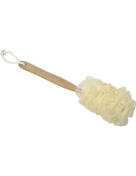 75517104 - fleur de bain pe avec manche bois - naturel