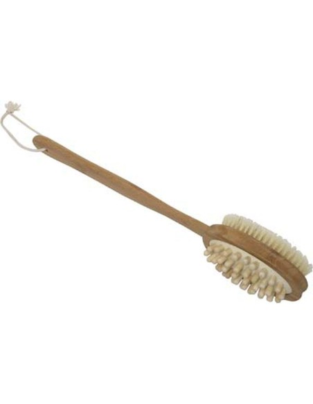 75519195 - brosse corps/massage double face avec manche - bambou